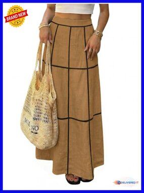 Womens Maxi Skirt Boho Flowy A-Line Long Skirt Work Holiday Outfit